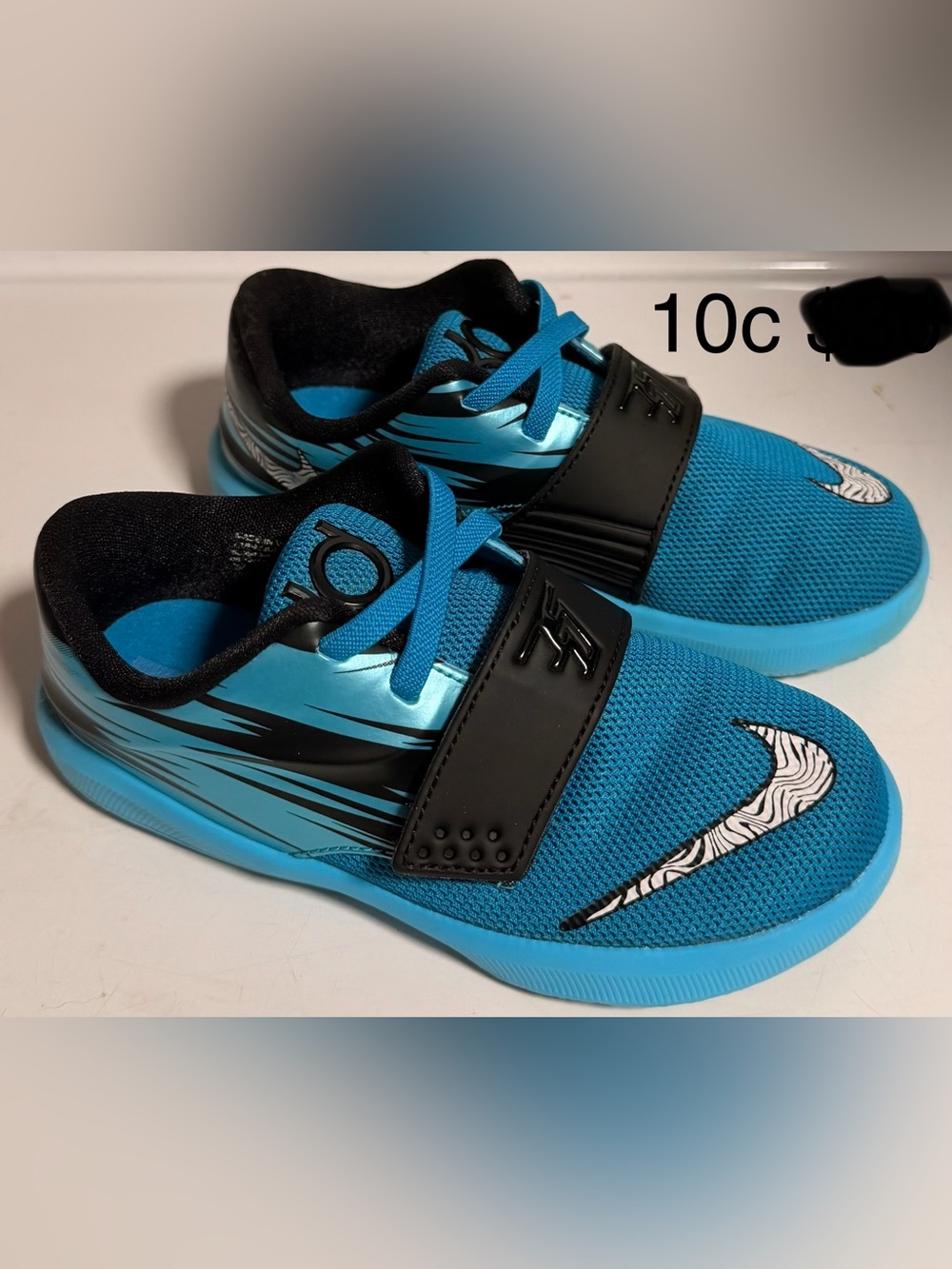 Kids Blue Athletic Sneakers with Secure Strap